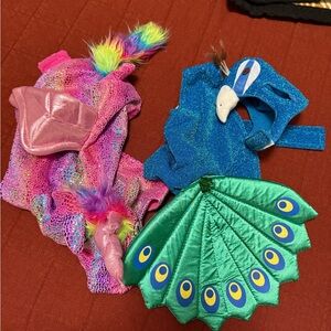 Colorful Peacock and Unicorn Dog Costume Set